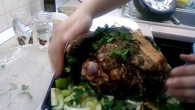 Свиная рулька 5кг запечёная до хрустящей корочки в духовке