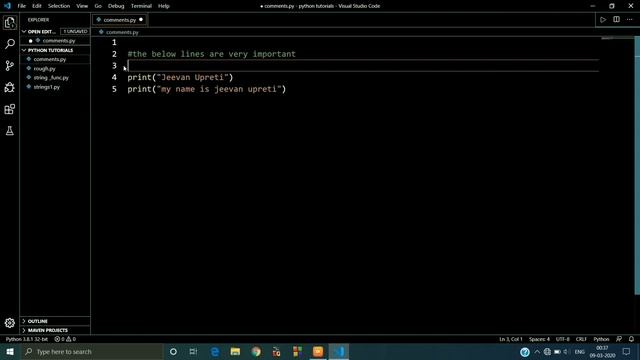Comments and Escape Sequences #9 || Python Tutorials for Absolute Beginners || || Jeevan Upreti || смотреть онлайн