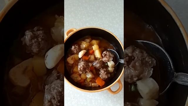 Мастова. Суп с фрикадельками./ Soup with meatballs./Киймали мастова.