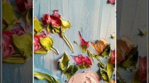 Blue Vintage flowers painting