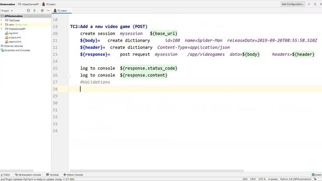 Part 4- Video Game DB API | GET | POST | PUT | DELETE | Rest API Testing using Robot Framework
