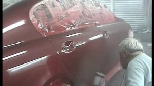 Покраска красная трехслойке