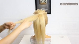 Красивые прически пошагово.Свадебная, вечерняя прическа.Средний пучок.