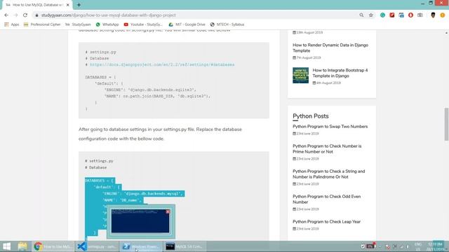 How to Connect MySQL Database with Django Project