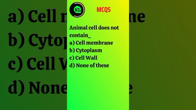 MCQs Cell। Animal cell does not contain। #cell_wall #cell_biology Krishna Learning