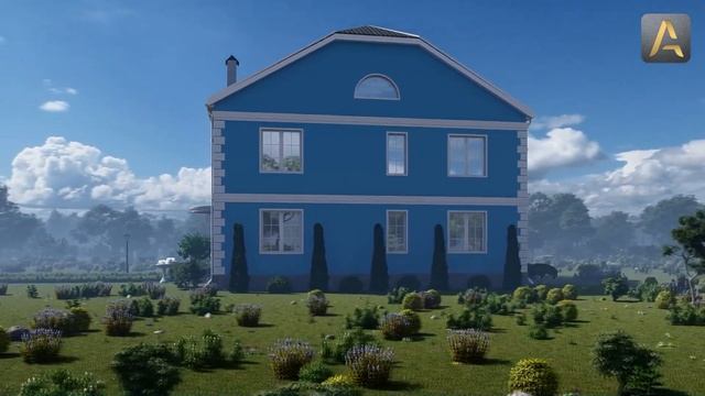 Прекрасный дом для большой семьи. Проект дома имеет 7 спален и большую уютную террасу в 48 м2 смотреть онлайн