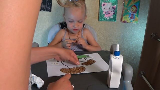 Объемная аппликация из крупы своими руками Видео для детей