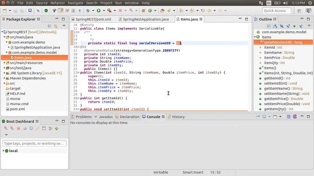 Demo Creating Model, Repository and Service layers