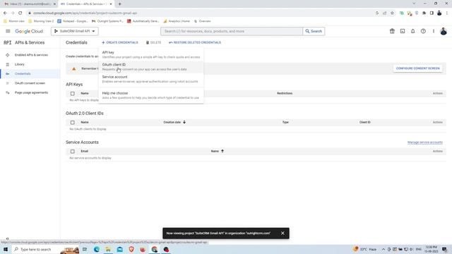 How to Create Gmail API App in the Google Developer Console