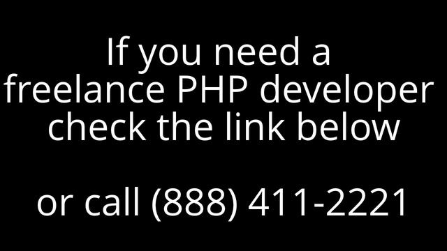 Freelance PHP Developer