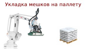 Робот для укладки мешков. Робот паллетайзер. Роботизация производства