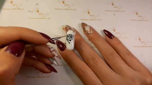 Как нарисовать простой и быстрый дизайн на ногтях "роза" гель лаками. | Пошагово для новичков.