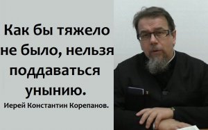 Не позволяйте себе унывать. Окружающий мир зависит от нашего отношения к нему.. Иерей К. Корепанов.