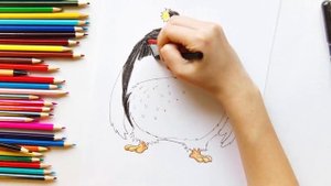Как нарисовать Энгри Бердз. Учимся рисовать и разукрашивать  Бомбу. ANGRY BIRDS 2 DRAW A BOMB
