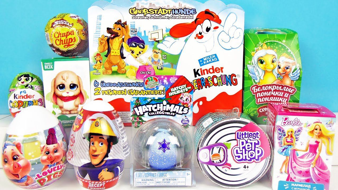 15 Киндер Сюрпризов, Unboxing Kinder Surprise ТРИ КОТА,Littles Pet Shop,БАРБИ,Hatchimals,ПОНИ смотреть онлайн