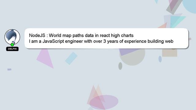 NodeJS : World map paths data in react high charts смотреть онлайн