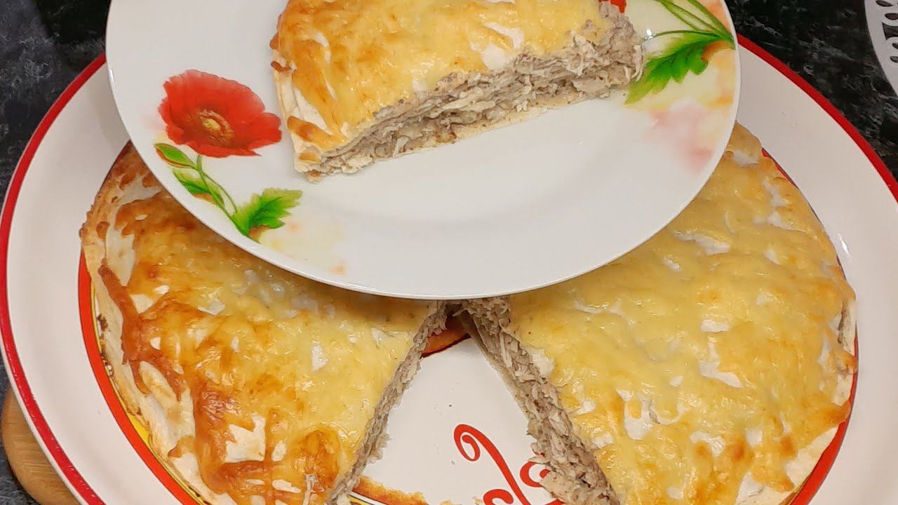 Пирог с грибами и курицей без возни с тестом смотреть онлайн