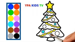 Раскраска для детей НОВОГОДНЯЯ ЁЛКА. Мультик - Раскраска. Учим цвета