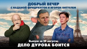 Дело Дурова боится | ДОБРЫЙ ВЕЧЕР с ФРИДРИХСОН и ВИТТЕЛЕМ | 29.08.2024