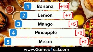 Top 5 Quiz - Food