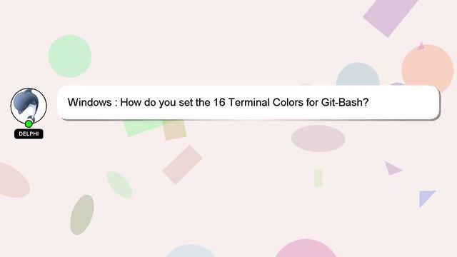 Windows : How do you set the 16 Terminal Colors for Git-Bash? смотреть онлайн