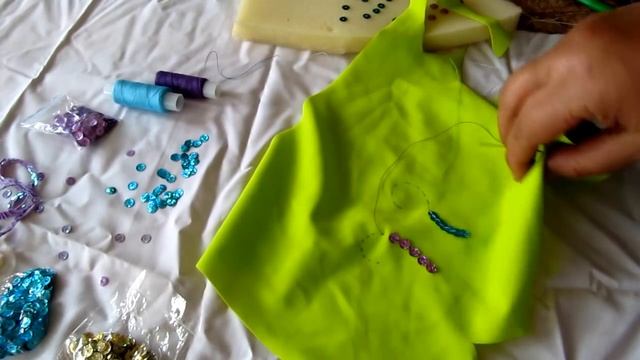 Как я пришиваю пайетки на бифлекс