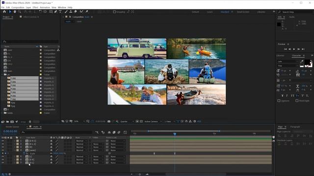 Как поделить экран на части в After Effects \ Split Screen \ Tutorial смотреть онлайн