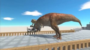 T-REX on Cliff with Broken Bridge vs ALL UNITS Animal Revolt Battle Simulator