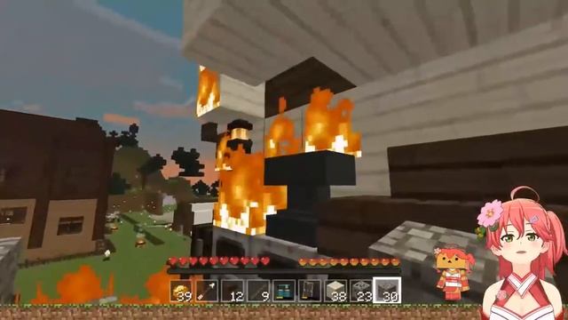 Sakura Miko minecraft fire House смотреть онлайн
