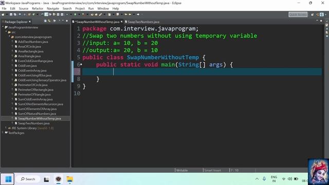 Java program to Swap Two Numbers With and Without Using Temporary/ Third Variable смотреть онлайн