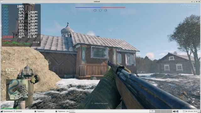 Игра Enlisted, запущенная на Эльбрус 801-РС, нативная компиляция для процессора Эльбрус-8С