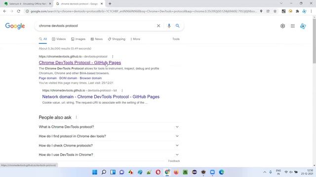Selenium 4 - Emulating Offline Network using Chrome DevTools protocol