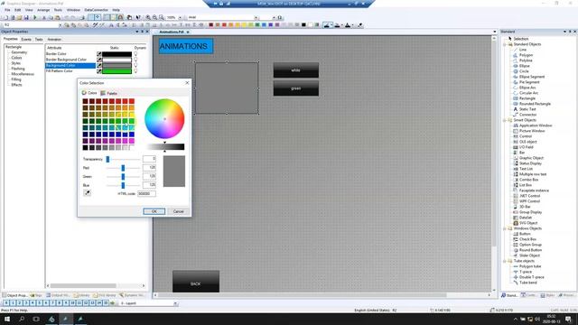 How to change color by pressing a button with a script ? WinCC V7 tutorial (VBScript) -#11