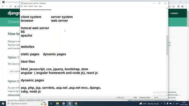 DJANGO tutorials || Demo - 1 || by Mr. Wilson On 25-07-2022 @10AM IST смотреть онлайн