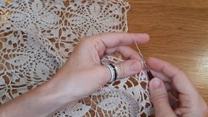 Скатерть из квадратных мотивов. Обвязка (3  ряд)