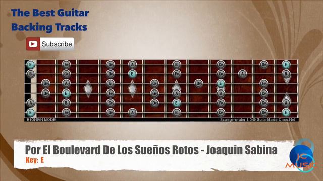 🎸 Por El Boulevard De Los Sueños Rotos Joaquin Sabina Guitar Backing Track with scale chart смотреть онлайн