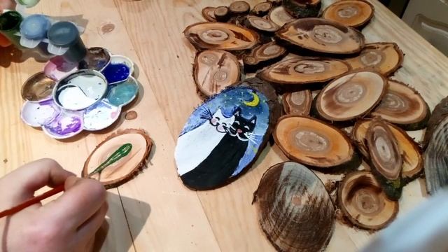 Wood Art Рисунок на спиле дерева. Поделки из спилов дерева своими руками. смотреть онлайн