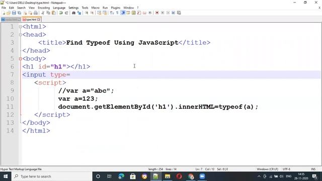 typeof operator |  typeof operator in javascript