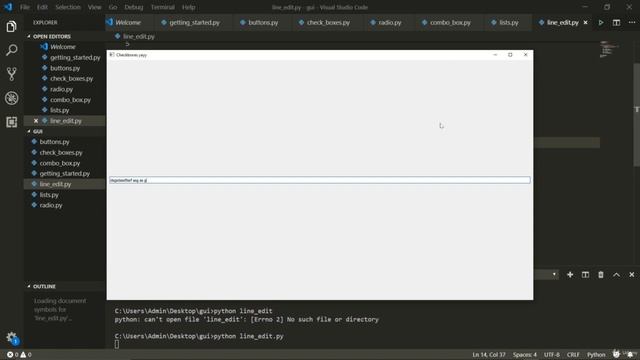 Line Edit In python project || Python Project