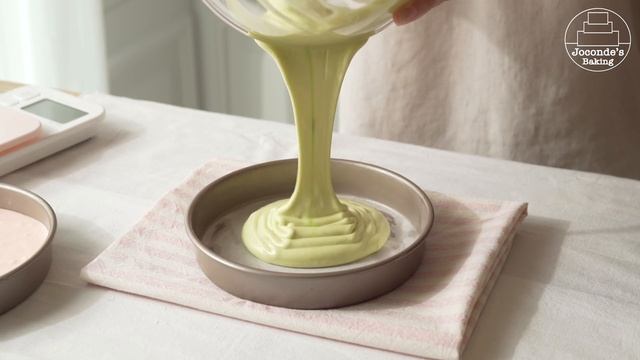 마시멜로우 하트를 붙인 무지개케이크 / How to Make Rainbow Cake.