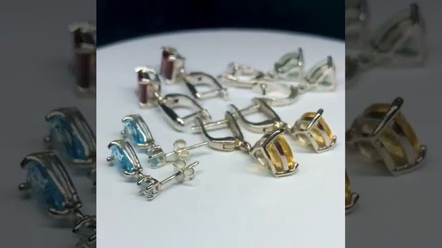 Серебряные серьги геометрической формы