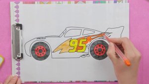 Раскраска Молния Маккуин.Coloring Lightning McQueen.