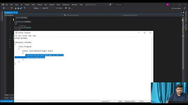 CSC.exe in C# | Compiling C# code from Command Line without Using VS | Tutorial about the c#.net смотреть онлайн
