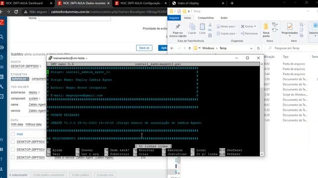 PT03.02 - Deploying and configuring Zabbix Agent Windwos Server System run PT2