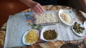 Салат из отварной рыбы