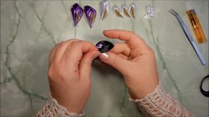 Канзаши заколка для волос из атласных лент, лепесток "лодочка" МК