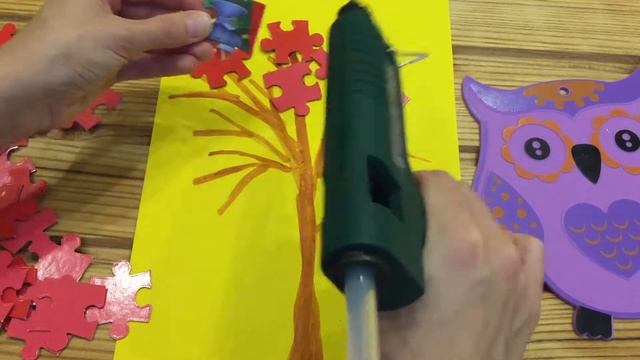 Осеннее дерево из пазлов смотреть онлайн