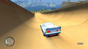GTA 4 Rayo Lightning McQueen Mega Ramp Jumps Crash Testing Ep. 1 - GTA IV McQueen Crashes