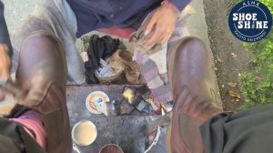 S6E140 Brown boots front of plaza inn mall  #ASMR #shoeshine #faustoarizmendi