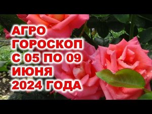 Агрогороскоп с 05 по 09 июня 2024 года Agrohoroscope from 05 to 09 June 2024